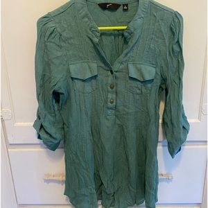 Teal 3/4 sleeve lightweight Small blouse